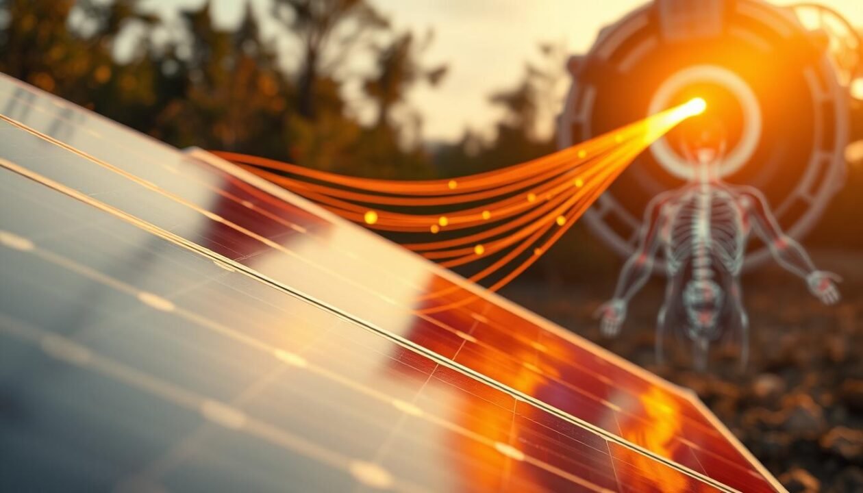 A vibrant and dynamic scene depicting the practical applications of photons in the natural world. In the foreground, a solar panel captures the sun's energy, its sleek panels illuminated by warm, golden light. In the middle ground, a fiber optic cable transmits data, the photons coursing through the translucent strands. In the background, a medical imaging device emits a focused beam of photons, revealing the intricate details of the human body. The overall atmosphere is one of scientific progress and technological innovation, with the photon as the unifying force that powers these essential systems. Detailed textures, crisp lighting, and a sense of depth and scale create a visually compelling and informative illustration.