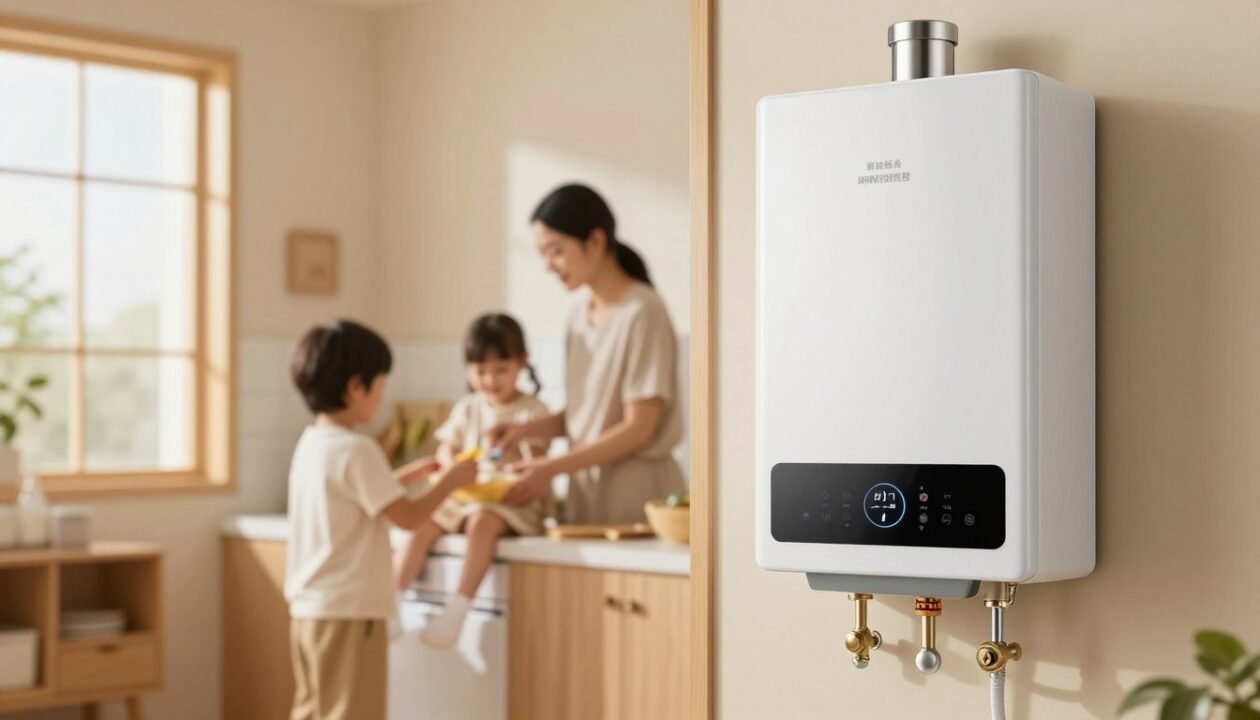 A cozy and efficient home interior featuring an energy-efficient water heater prominently displayed in a utility room. In the foreground, the water heater is sleek and modern, with visible energy-saving features like a digital thermostat set at an optimal temperature. The middle layer showcases a family engaging in activities, illustrating the comfort provided by the warm water, emphasizing both efficiency and comfort. In the background, a sunny window with soft natural light filters in, enhancing a calm and inviting atmosphere. The overall mood is warm and welcoming, with an emphasis on sustainability and energy savings, captured in a soft focus that highlights the importance of optimizing home systems. A cozy and efficient home interior featuring an energy-efficient water heater prominently displayed in a utility room. In the foreground, the water heater is sleek and modern, with visible energy-saving features like a digital thermostat set at an optimal temperature. The middle layer showcases a family engaging in activities, illustrating the comfort provided by the warm water, emphasizing both efficiency and comfort. In the background, a sunny window with soft natural light filters in, enhancing a calm and inviting atmosphere. The overall mood is warm and welcoming, with an emphasis on sustainability and energy savings, captured in a soft focus that highlights the importance of optimizing home systems.