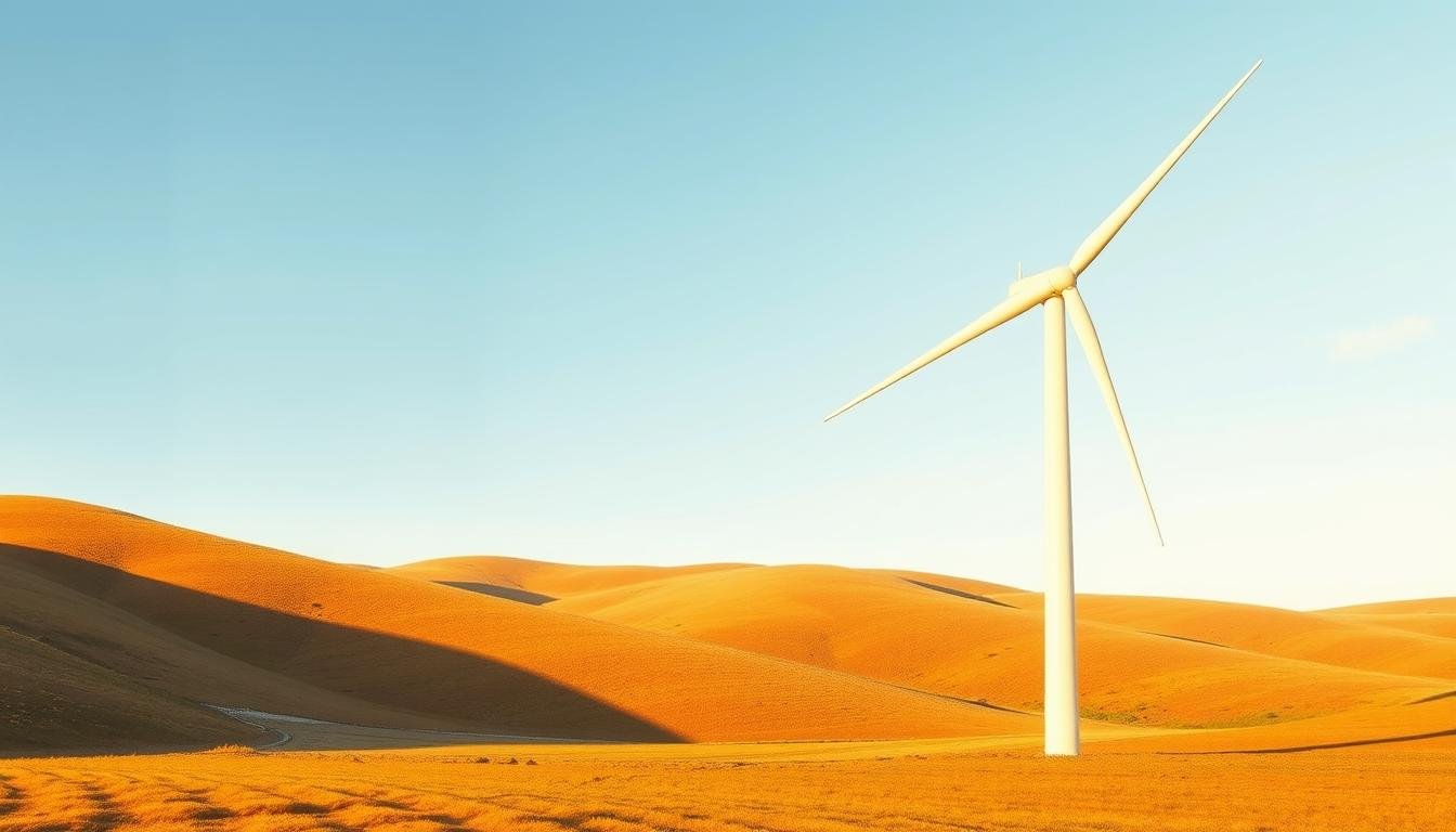 Optimized wind turbine blade length: a detailed technical illustration. A serene landscape with rolling hills and a clear sky serves as the backdrop. In the foreground, a single wind turbine stands tall, its blades stretching gracefully into the air. The blades are the focal point, showcasing their elegant, aerodynamic design and proportions. Subtle highlights and shadows accentuate the curvature and tapering of the blades, emphasizing the engineering principles behind their optimization for maximum energy generation. The scene is illuminated by warm, directional lighting, casting subtle shadows that provide depth and dimension. The overall tone is one of technical precision and environmental harmony, reflecting the importance of blade length in wind turbine efficiency. Optimized wind turbine blade length: a detailed technical illustration. A serene landscape with rolling hills and a clear sky serves as the backdrop. In the foreground, a single wind turbine stands tall, its blades stretching gracefully into the air. The blades are the focal point, showcasing their elegant, aerodynamic design and proportions. Subtle highlights and shadows accentuate the curvature and tapering of the blades, emphasizing the engineering principles behind their optimization for maximum energy generation. The scene is illuminated by warm, directional lighting, casting subtle shadows that provide depth and dimension. The overall tone is one of technical precision and environmental harmony, reflecting the importance of blade length in wind turbine efficiency.